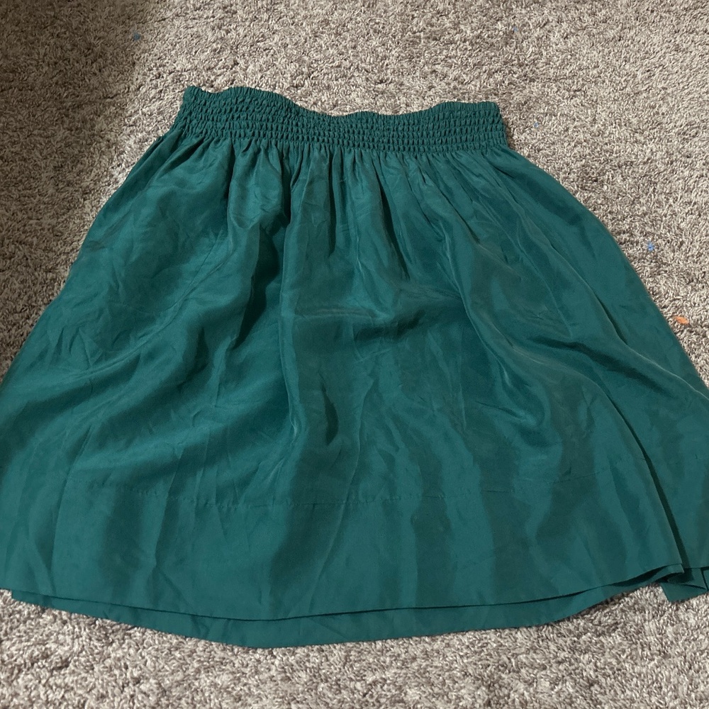 Talbots 100% silk smocked waist circle skirt L